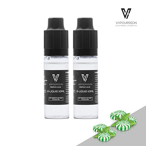 VAPOURSSON 2 X 10ml E Liquid | Menthol | 2 Pack New Formula To Create A Super Strong Flavour with Only High Grade Ingredients | Made For Electronic Cigarette and E Shisha | Eliquid