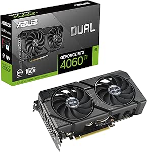 ASUS DUAL NVIDIA RTX GeForce 4060 TI EVO Edition Scheda Grafica, 16 GB GDDR6 128-bit 18 Gbps PCIE 4.0, GPU Tweak III, DUAL-RTX4060TI-16G-EVO