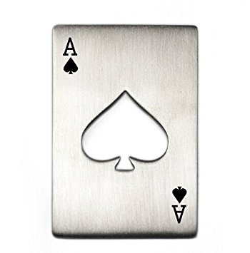 Alytimes Credit Card Size, Casino Poker Bottle Opener (Square ,Silver)