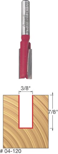 Freud 04-120 3/8-Inch Diameter by 7/8-Inch Double Flute Straight Router Bit with 1/4-Inch Shank