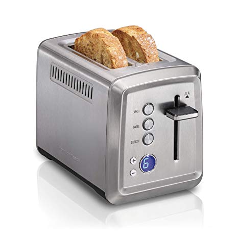 Hamilton Beach 22796 Digital 2 Slice Toaster with Bagel, Defrost & Cancel Settings Stainless Steel