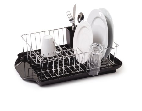 Farberware 3-Piece Dish Rack Set, Black