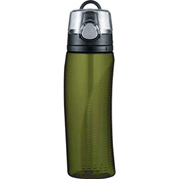 Thermos Hydration Water Bottle with Meter, Olive Green, 710 ml