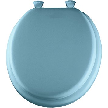Mayfair13 034 Deluxe Soft Toilet Seat, Round, Light Blue