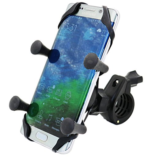 MOTOPOWER MP0609B Bike Motorcycle Cell Phone Mount Holder- For any Smartphone & GPS - Universal Mountain & Road Bicycle Motorcycle Handlebar Cradle Holder
