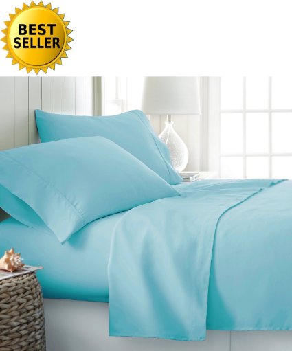 #1 Rated Best Seller Luxury Duvet Cover Set on Amazon! Celine Linen® 1800 Thread Count Egyptian Quality Wrinkle Free 2-Piece Duvet Set 100% HypoAllergenic, Twin/Twin XL - Aqua Blue