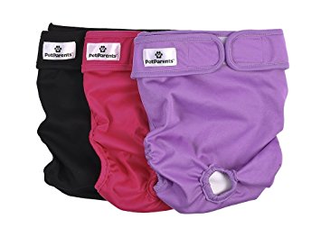Washable Dog Diapers (3pack) of Durable Doggie Diapers, Premium Female Dog Diapers, Comfy And Stylish Dog Wraps, Premium Diapers For Dogs By Pet Parents
