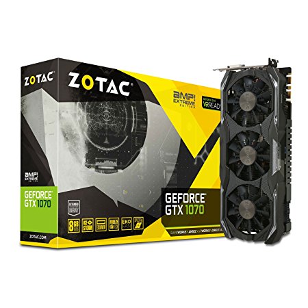 ZOTAC ZT-P10700B-10P GeForce GTX 1070 AMP Extreme 8GB GDDR5 Graphics Card