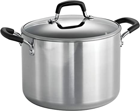 Tramontina 80132/030DS Style Aluminum Nonstick Stock Pot, 8-Quart, Mirror Polished, Made in USA