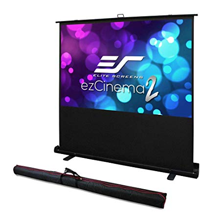 Elite Screens ezCinema 2, Portable Manual Floor Pull Up with Scissor Backed Projector Screen,110-inch,16:9, 16:10, 4:3,1:1  Home Theater Office Classroom Projection Screen with Carrying Bag, F110NWX2