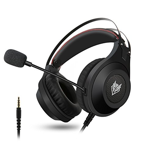 Gaming Headset, ELEGIANT N2 Wired Stereo Bass Surround Over-ear Lightweight Gaming Headphones with 3.5mm Mic for PC/Laptop/PS4/Tablet/Mobilephone - Black