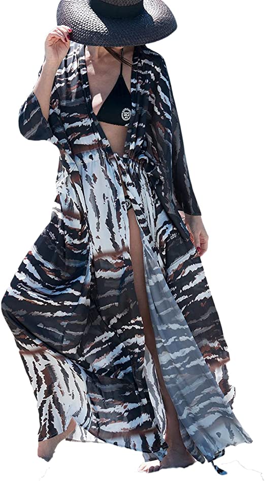 Bsubseach Women's Sexy Fashion Loose Bikini Swimwear Cover Up Long Kimono Cardigan