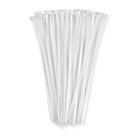 12" White 120lb (100 Pack) Zip Ties, Choose Size/Color, By Bolt Dropper