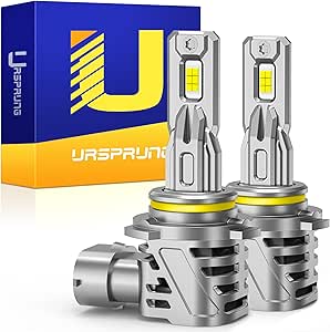 Ursprung 9006/HB4 Bulbs, 120W 800% Super Brighter, 1:1 Size 9006 Bulbs, Real Plug-N-Play 9006 Fog Light Bulbs with Cooling Fan, Non-polarity, Canbus Ready, Pack of 2