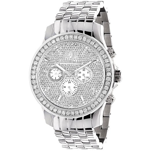 Luxurman Watches Mens Diamond Watch 3ct
