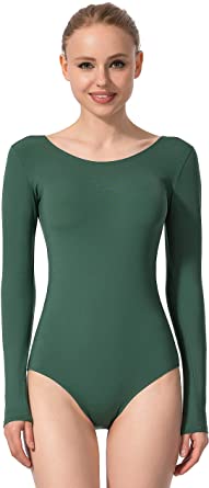 MOLLDAN Women’ s Basic Long Sleeve Ballet Dance Leotard