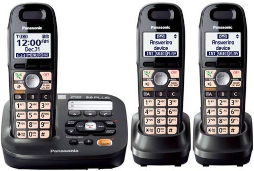 Panasonic KX-TG6592T   1 KX-TGA659T - 3 Handset Cordless Telephone System 1.9GHz DECT 6.0
