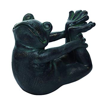 Transpac Resin Black Spring Yoga Bow Pose Frog Figurine