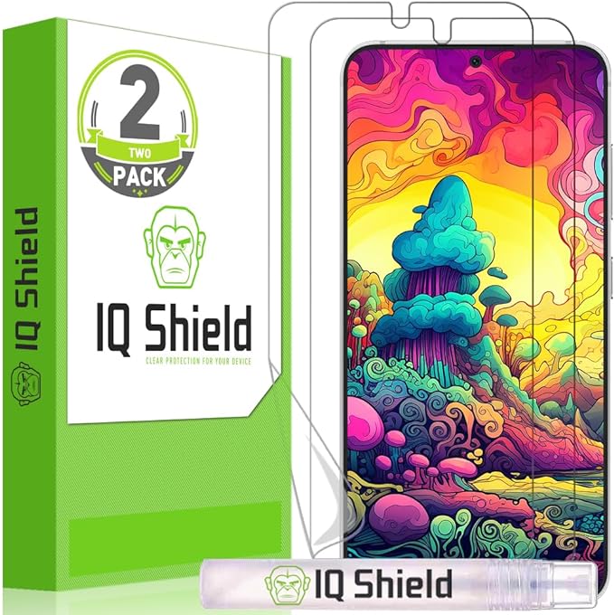 IQShield 2 Pack for Samsung Galaxy S24 Screen Protector: Clear TPU Film, Bubble-Free Installation, Scratch-Resistant, Case Friendly, HD Clarity for Ultimate Protection Fingerprint Unlock