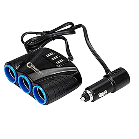 QAWACHH 3.1 Amp,3 USB, 3 Socket 120 watt Turbo Car Charger