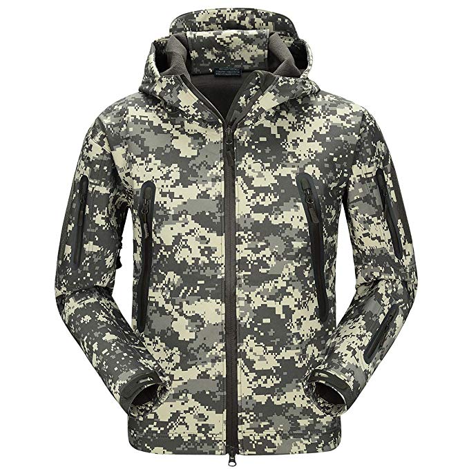 FREE SOLDIER Men’s Tactical Jacket Windproof Fleece Jacket for Winter Lightweight Wind Breaker Jacket Breathable Hiking Climbing Jacket