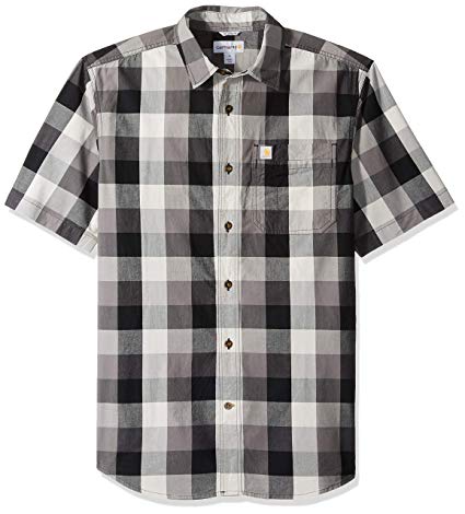 Carhartt Men's Essential Plaid Open Collar Short Sleeve Shirt