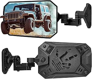 JOYTUTUS Mirrors Doors Off Doors On Compatible with Wrangler TJ JK JKU, All Year Used Side Mirrors for Wrangler 1997-2018, Wider View No Vibrate & Wobble, Black