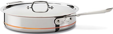 All-Clad 6405 SS Copper Core 5-Ply Bonded Dishwasher Safe Saute Pan, 5-Quart, Silver