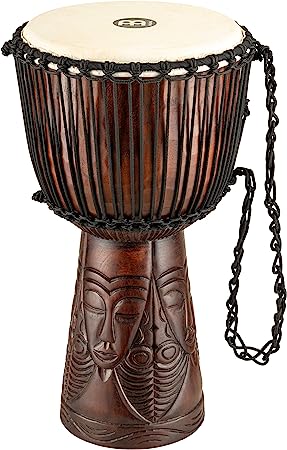 Meinl Percussion Style Professional Djembe Hand Drum Circle Instrument, Carved Mahogany — NOT Made in China — African Mali Weave Ropes and Rawhide, 2-Year Warranty (PROADJ4-L)