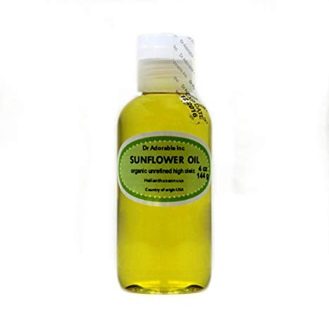 Organic Pure Carrier Oils Cold Pressed 4 oz (Sunflower Unrefined Oil)