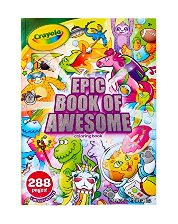 Crayola Epic Book of Awesome, All-in-One Coloring Book Set, 288 Animal Coloring Pages, Gift for Kids, Age 3, 4, 5, 6
