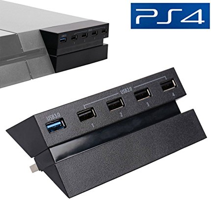 5 Port HUB for PS4, LinkStyle USB 3.0 High Speed Charger Controller Splitter Expansion for PlayStation 4 PS4 Console