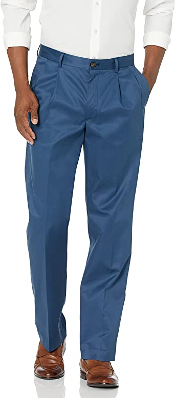 Buttoned Down Men's Relaxed Fit Pleated Non-Iron Dress Chino Pant