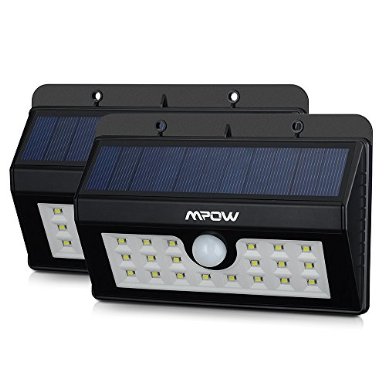 Mpow Super Bright 20 LED Solar Powered Wireless Weatherproof Outdoor Light Motion with 3 Intelligent Modes[2-Pack]
