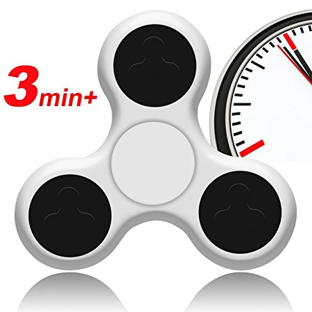 IBEET Fidget Spinner Toy,3 to 5 Mins Spin Time,Anti-Anxiety 360 Spinner,Helps Focusing Fidget Toy,EDC Focus Toy, White