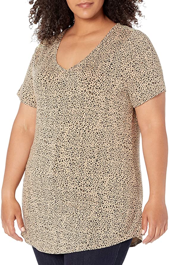 Amazon Essentials Women's Plus Size Short-Sleeve V-Neck Tunic