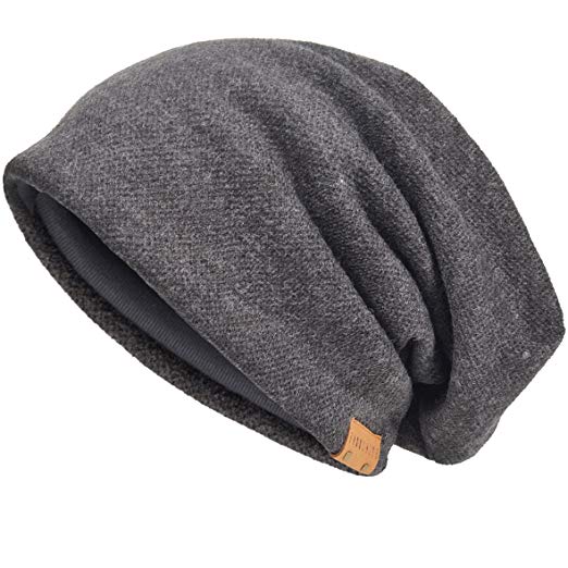 VECRY Men's Cotton Beanie Slouch Skull Cap Long Baggy Hip-Hop Winter Summer Hat