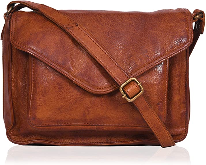 Genuine Leather Classic Flapover Crossbody Purse for Women Small Cute Tote/Bag