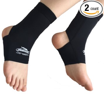 HighLoong Copper Infused Compression Recovery Ankle Brace Sleeve, Plantar Fasciitis Sock, Ankle Arch Support - 2 pcs set