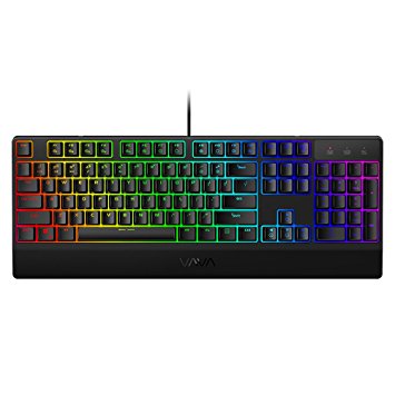 VAVA Mechanical Gaming Keyboard with 16.8 Million RGB Colors & 104 Keys (Non-Fading UV Coating, Blue Switches for Professional Responsiveness, Cascading Key Design, 100% Anti-Ghosting, For PC & Mac)