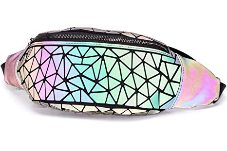 Fanny Pack Womens Festival Rave Fanny Packs Cool Holographic Waist Packs Waterproof Fashion Funny Bag
