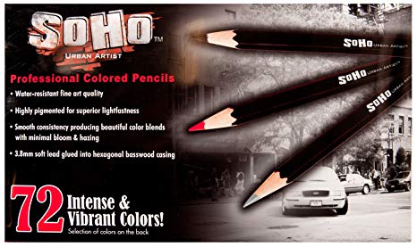 SoHo Urban Artist Professional Colored Pencil Set of 72 - Assorted Colors