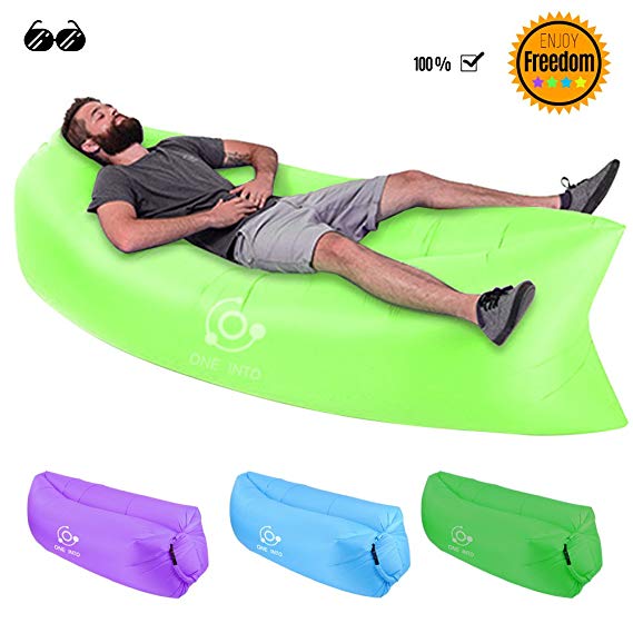One Into Inflatable Lounger Air Sofa with Portable Package for Travelling, Indoor or Outdoor Gift for Backyard Lakeside Beach Traveling Air Lounger for Use or Inflatable Lounge for Camping Picnics