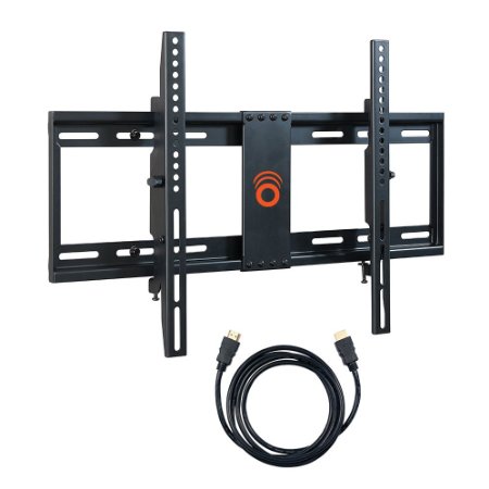 ECHOGEAR Tilting Low Profile TV Wall Mount Bracket for most 32-70 inch LED, LCD, OLED and Plasma Flat Screen TVs with VESA patterns up to 600 x 400 - Up to 15 Degrees of Tilt - Includes 6' HDMI Cable - EGLT1-BK