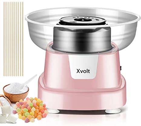 Cotton Candy Maker, Cotton Candy Machine for Kids, Electric Cotton Candy Maker with Large Food Grade Splash-Proof Plate, for Home Birthday Family Party Christmas Gift