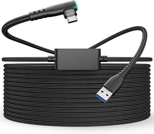 INIU Cable Link 5m, Compatible con Meta/Quest 3/2 Pico4/Pro Accesorios y PC/Steam VR, Transferencia de Datos de Alta Velocidad, USB 3.0 A a USB C Cable de Enlace para VR Headset.