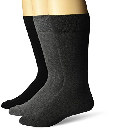 Amazon Brand - BUTTONED DOWN Men's 3-Pack Pima Cotton Dress Socks