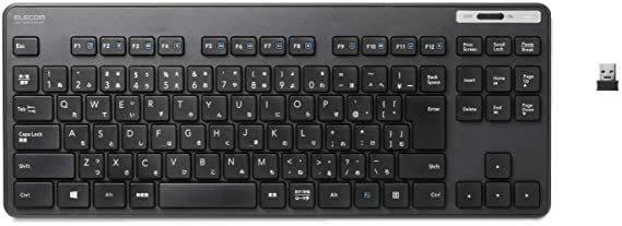 ELECOM Wireless Slim & Thin Keyboard/Standard Japanese Layout in Conformity with JIS Standard/Black/TK-FDM109MBK