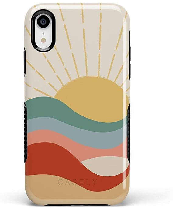 Casely iPhone 11 Pro Max Phone Case - Here Comes The Sun | Colorblock Sunset Case - 360 Degree Coverage for Your Phone - Precise Cutouts, 1 mm Raised Lip Camera Protection - Bold