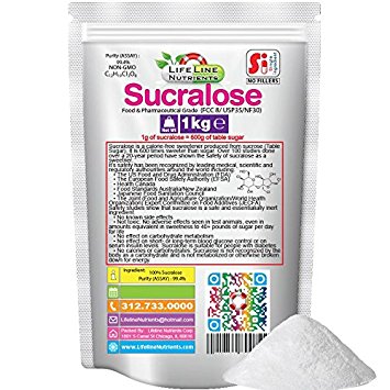 1kg (2.2lbs), 100% Pure Sucralose Powder - Free Shipping